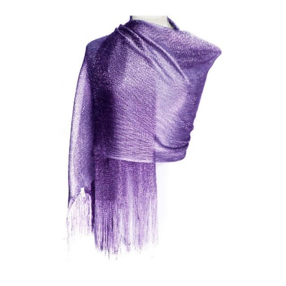 Tigerstars Ritzy & Sparkling Purple Fringe Scarf